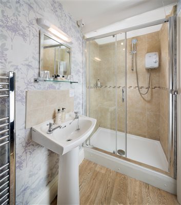 An ensuite shower room